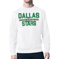 Dallas Stars Starter Mesh Look Team Name Logo Pullover Sweatshirt White