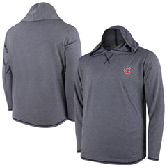 Chicago Cubs Butter Stripe Tri-Blend Long Sleeve Hoodie T-Shirt - Navy