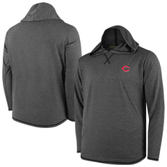 Cincinnati Reds Butter Stripe Tri-Blend Long Sleeve Hoodie T-Shirt - Black