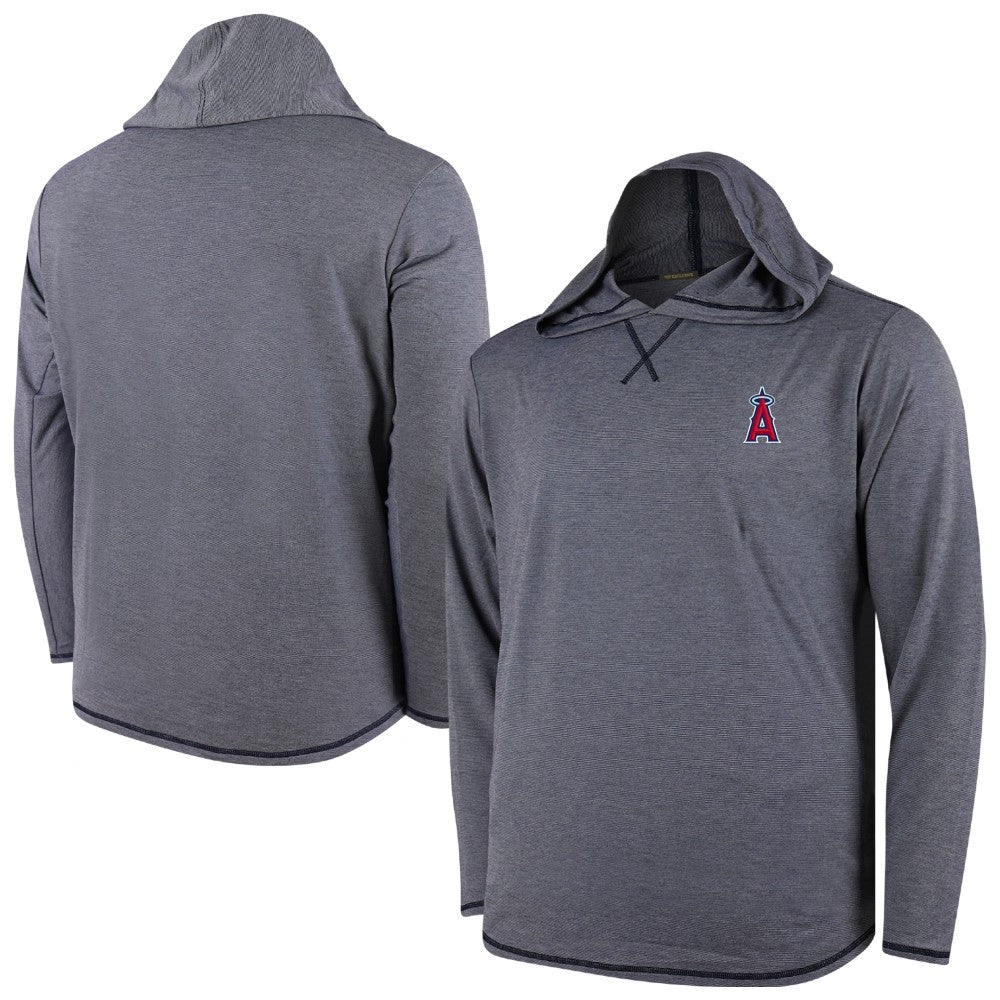 Los Angeles Angels Butter Stripe Tri-Blend Long Sleeve Hoodie T-Shirt - Navy