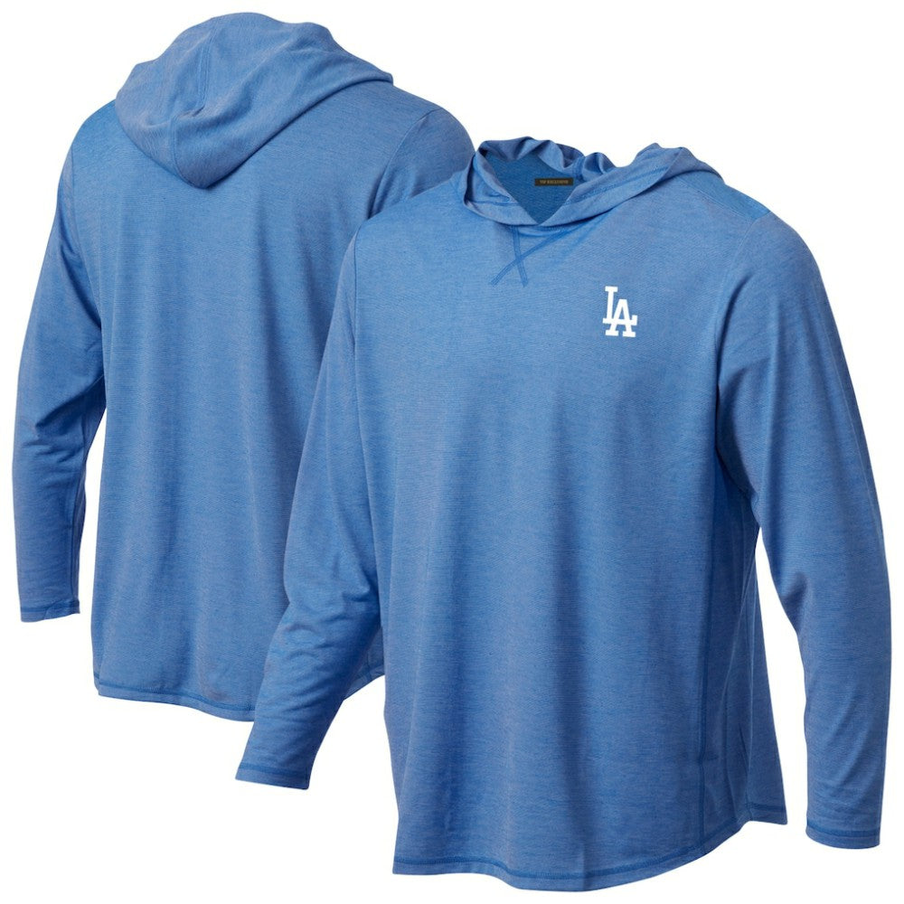 Los Angeles Dodgers Butter Stripe Tri-Blend Long Sleeve Hoodie T-Shirt - Royal
