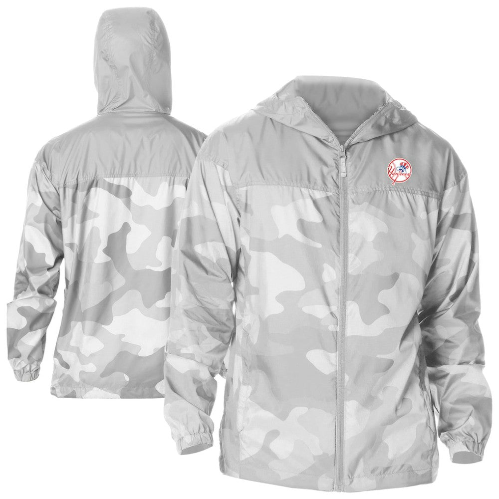 New York Yankees Camo Flash Challenger Full-Zip Windbreaker Jacket Gray | Columbia