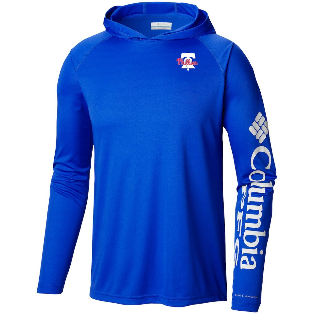 Philadelphia Phillies Omni-Wick Terminal Tackle Raglan Long Sleeve Hoodie T-Shirt Royal | Columbia