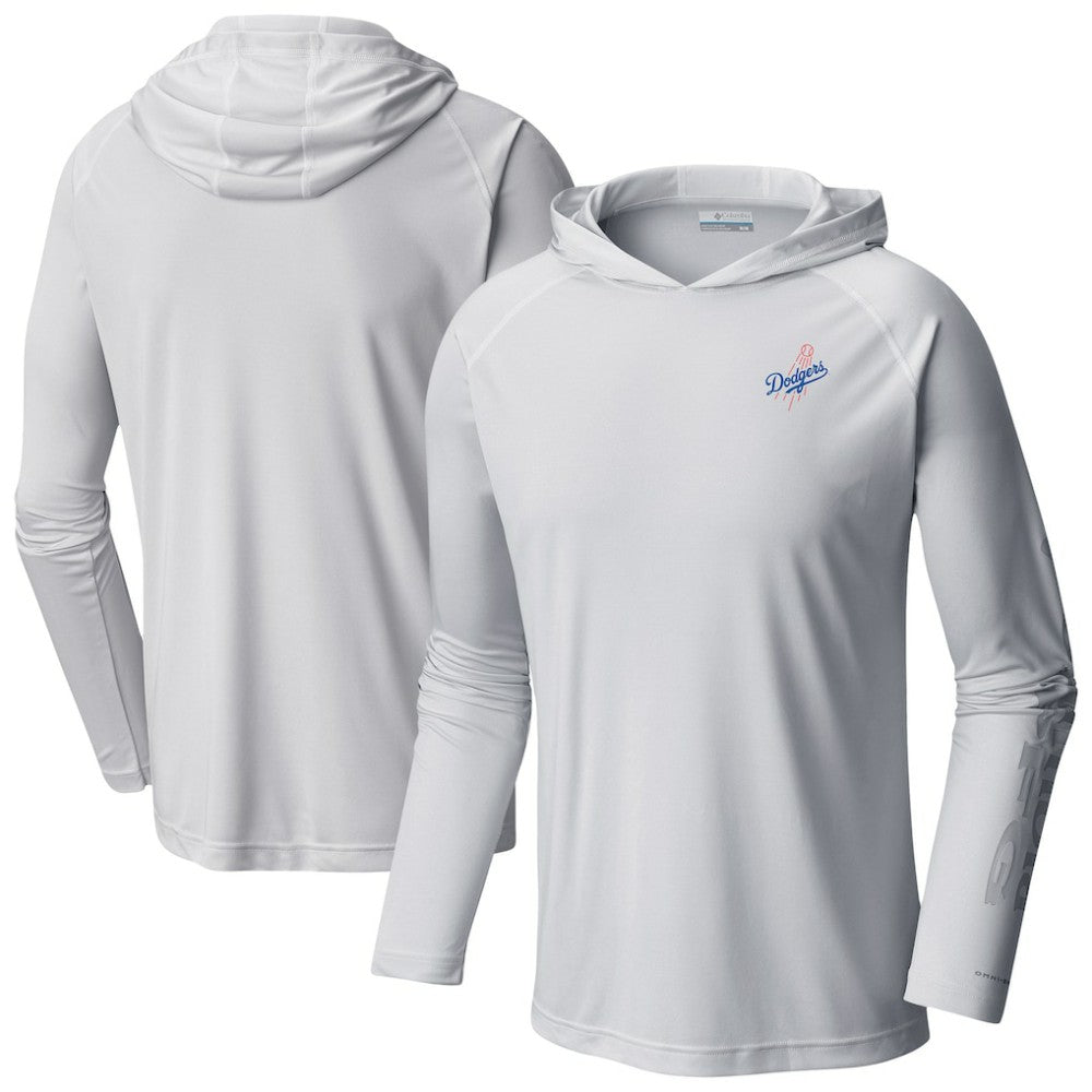 Los Angeles Dodgers Omni-Wick Terminal Tackle Raglan Long Sleeve Hoodie T-Shirt White | Columbia