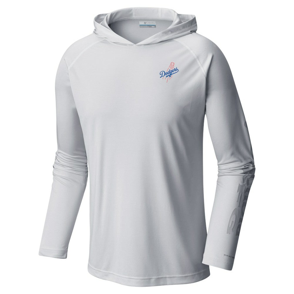 Los Angeles Dodgers Omni-Wick Terminal Tackle Raglan Long Sleeve Hoodie T-Shirt White | Columbia