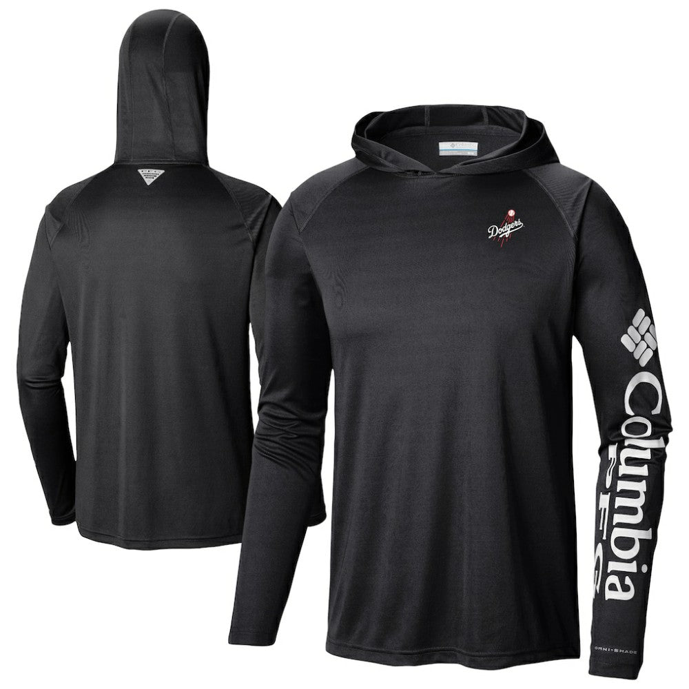 Los Angeles Dodgers Omni-Wick Terminal Tackle Raglan Long Sleeve Hoodie T-Shirt Black | Columbia