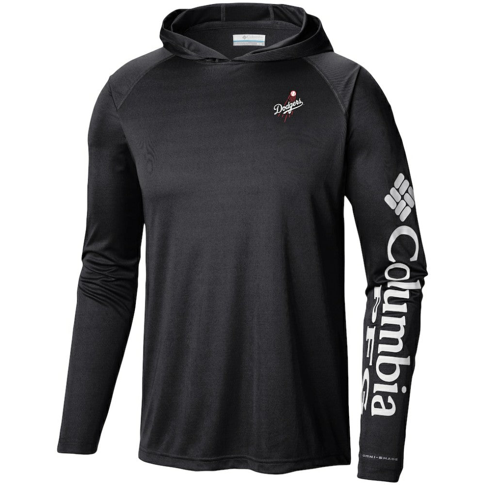 Los Angeles Dodgers Omni-Wick Terminal Tackle Raglan Long Sleeve Hoodie T-Shirt Black | Columbia