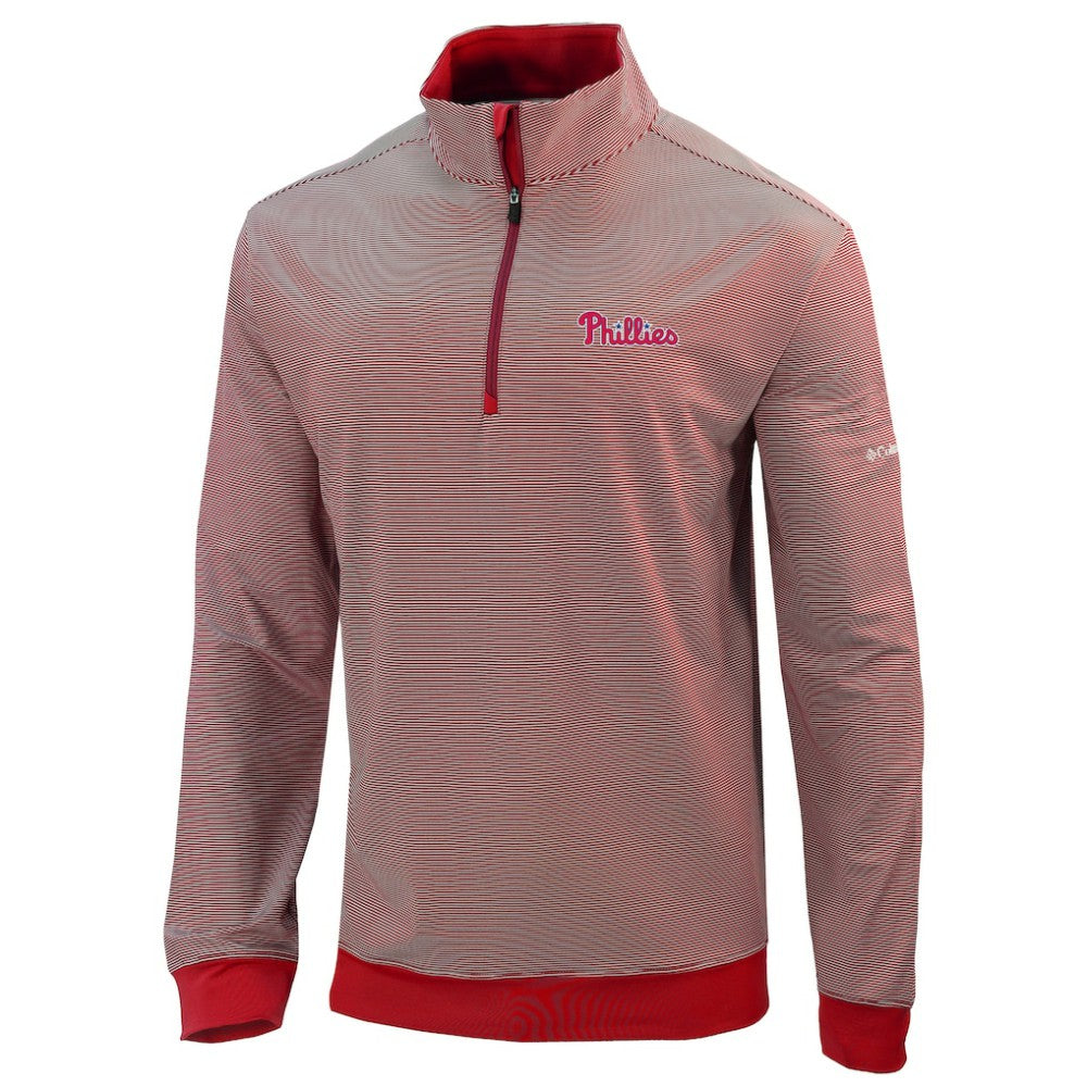 Philadelphia Phillies Omni-Wick Even Lie Quarter-Zip Pullover Top Red | Columbia
