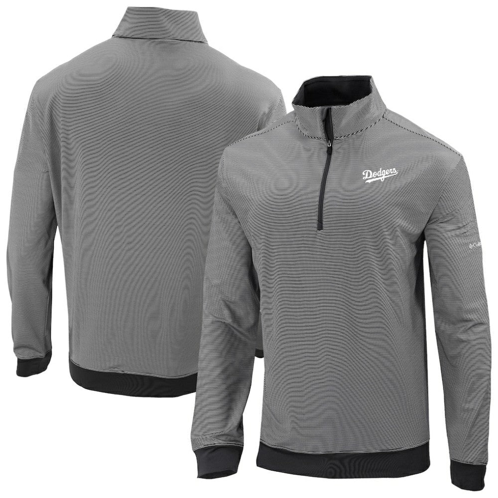 Los Angeles Dodgers Omni-Wick Even Lie Quarter-Zip Pullover Top Black | Columbia