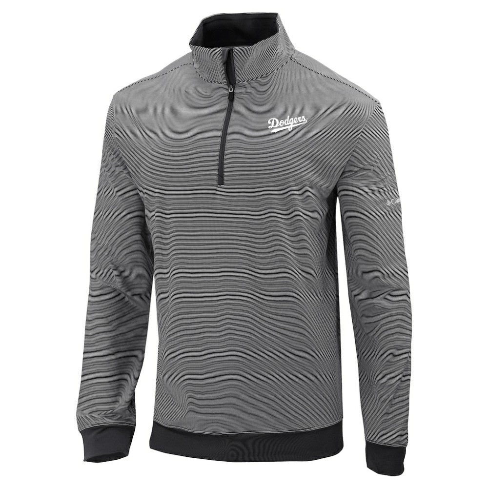 Los Angeles Dodgers Omni-Wick Even Lie Quarter-Zip Pullover Top Black | Columbia
