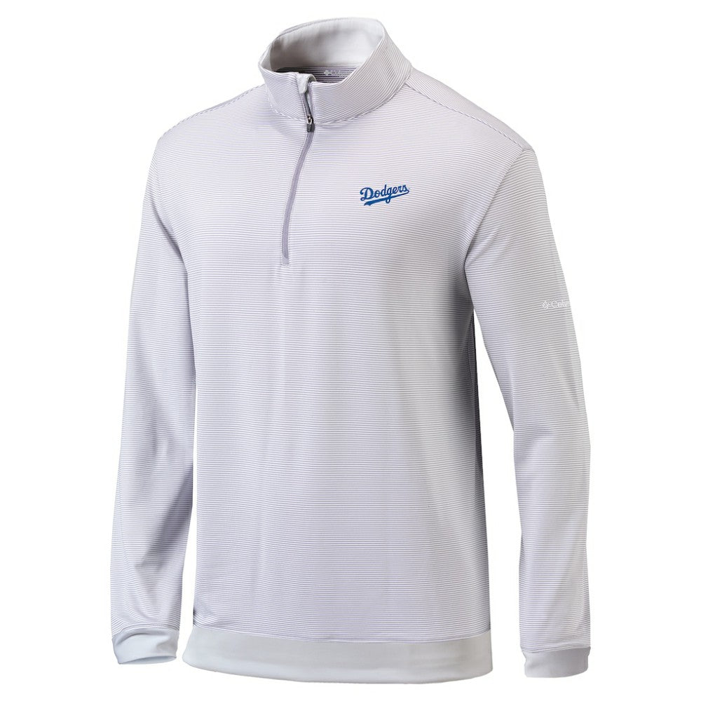 Los Angeles Dodgers Omni-Wick Even Lie Quarter-Zip Pullover Top Gray | Columbia