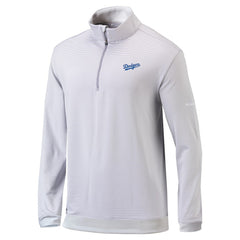 Los Angeles Dodgers Omni-Wick Even Lie Quarter-Zip Pullover Top Gray | Columbia