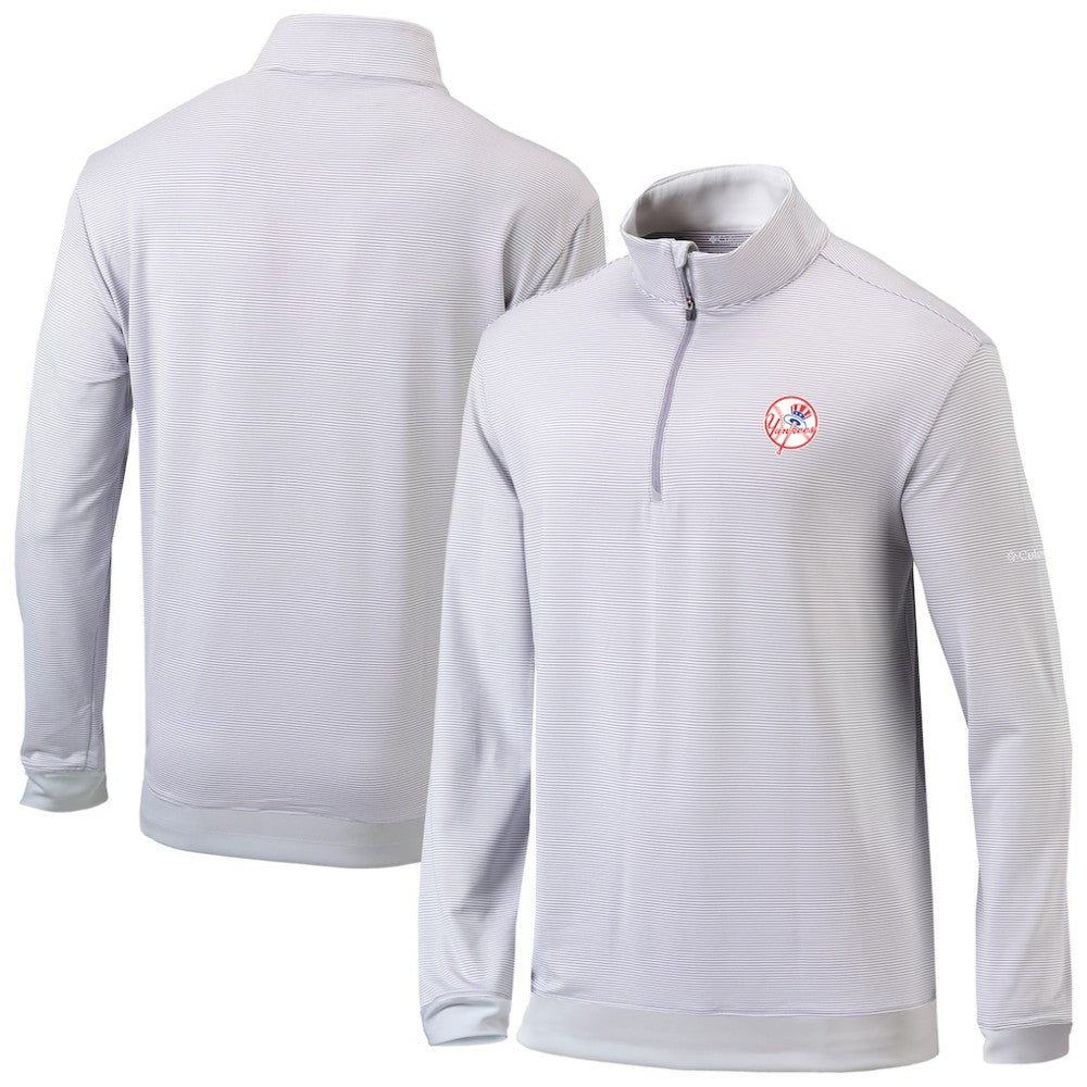 New York Yankees Omni-Wick Even Lie Quarter-Zip Pullover Top Gray | Columbia
