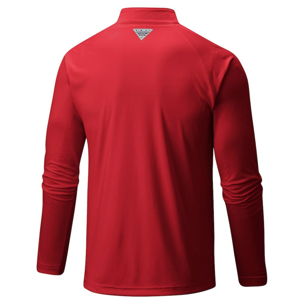 Philadelphia Phillies Terminal Tackle Raglan Omni-Shade Quarter-Zip Pullover Top Red | Columbia