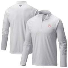 New York Yankees Terminal Tackle Raglan Omni-Shade Quarter-Zip Pullover Top White | Columbia
