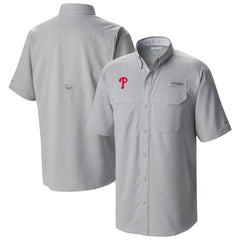 Philadelphia Phillies Omni-Wick Low Drag Offshore Button-Up Shirt Gray | Columbia