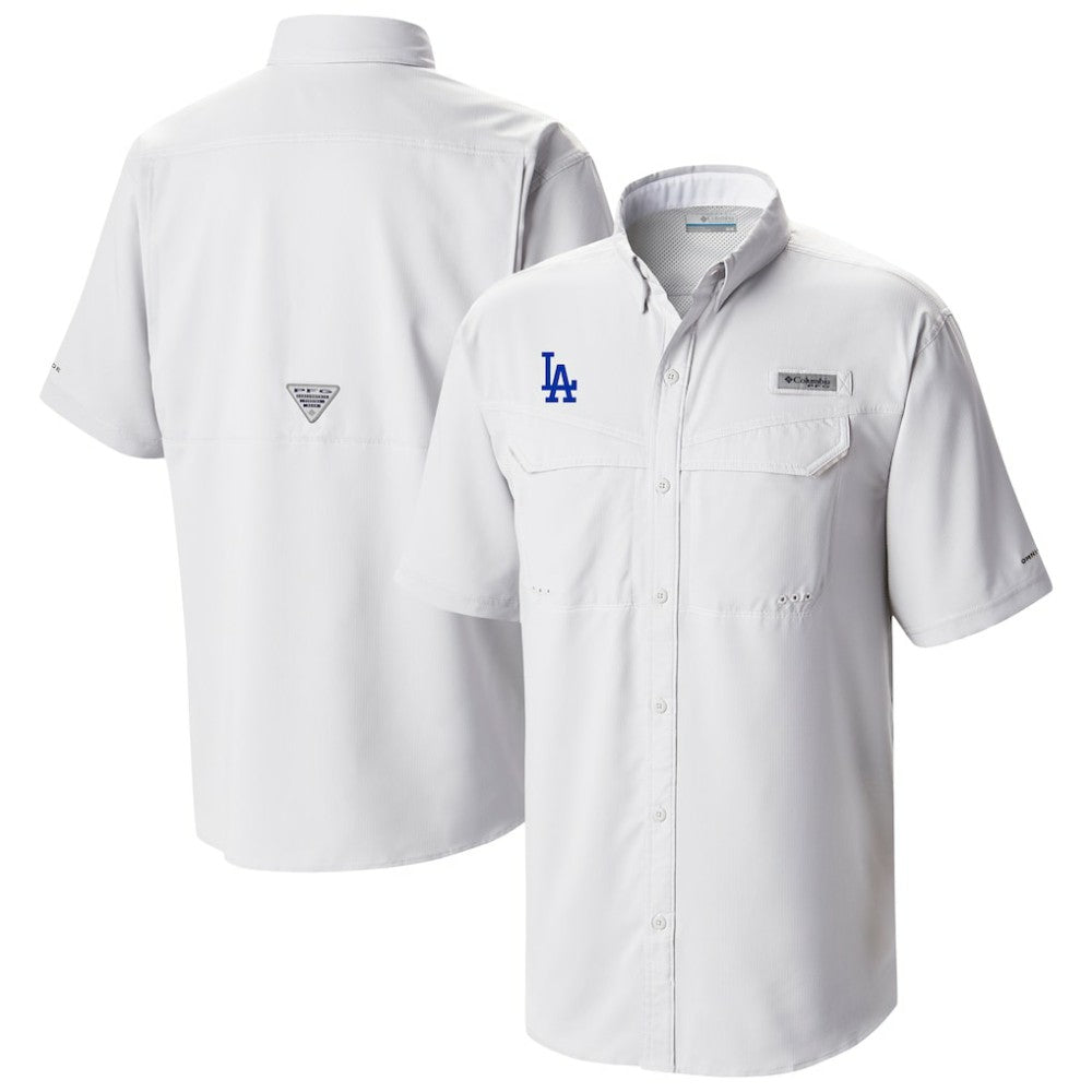Los Angeles Dodgers Omni-Wick Low Drag Offshore Button-Up Shirt White | Columbia