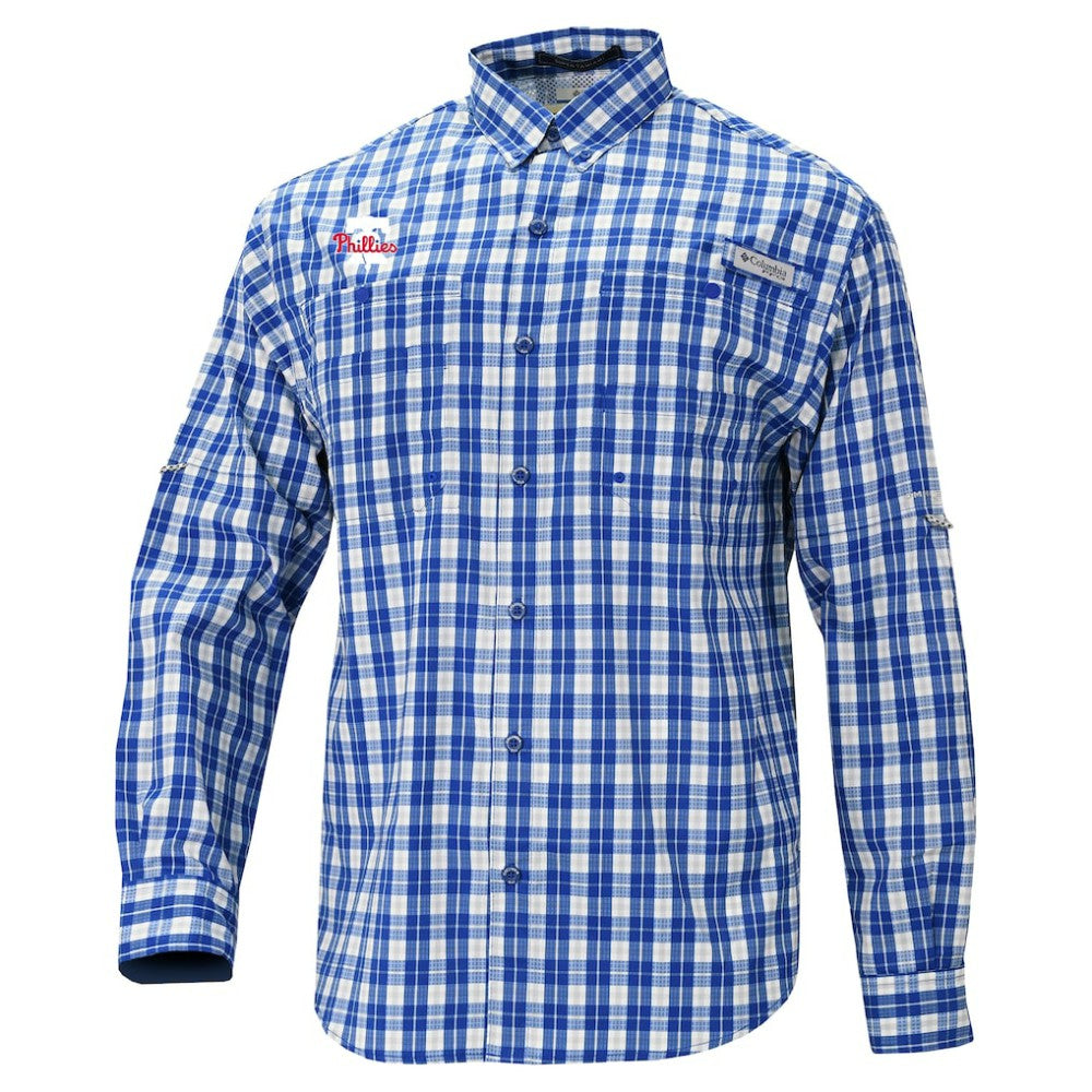 Philadelphia Phillies Super Slack Tide Omni-Wick Button-Up Shirt Royal | Columbia