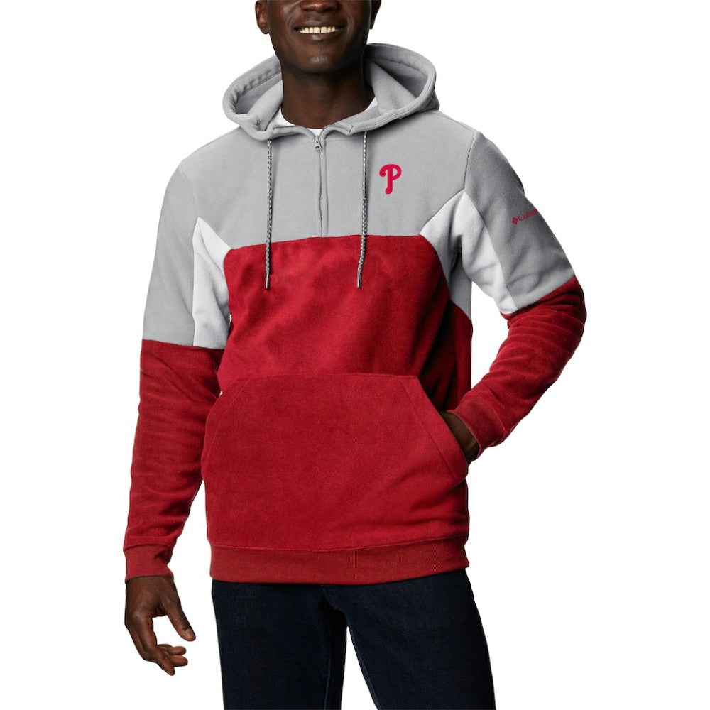 Philadelphia Phillies Lodge Fleece Quarter-Zip Hoodie Red | Columbia