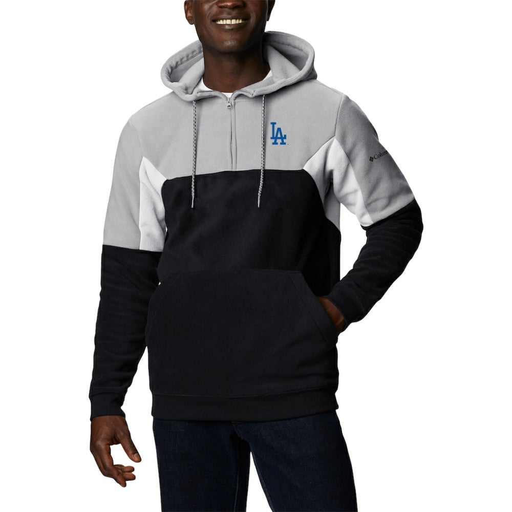 Los Angeles Dodgers Lodge Fleece Quarter-Zip Hoodie Black | Columbia