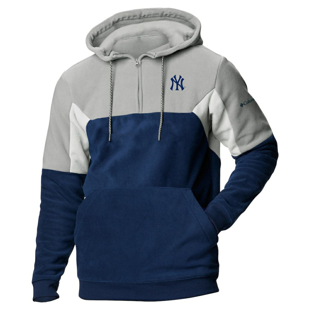New York Yankees Lodge Fleece Quarter-Zip Hoodie Navy | Columbia