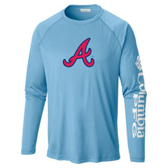 Atlanta Braves Terminal Tackle Long Sleeve T-Shirt Light Blue | Columbia