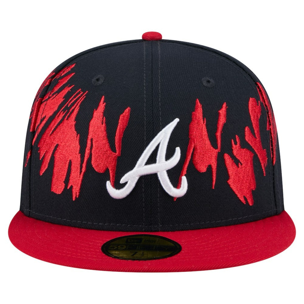 Atlanta Braves Retro Pattern 59FIFTY Fitted Hat Navy/Red | New Era