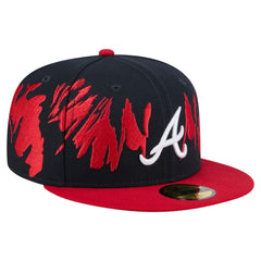 Atlanta Braves Retro Pattern 59FIFTY Fitted Hat Navy/Red | New Era