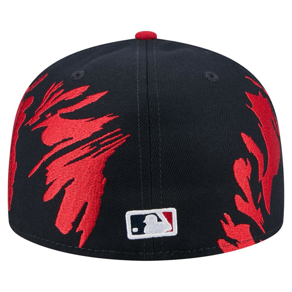 Atlanta Braves Retro Pattern 59FIFTY Fitted Hat Navy/Red | New Era