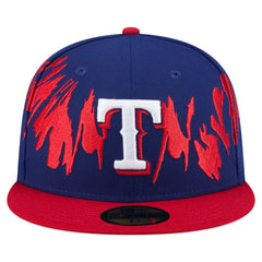 Texas Rangers Retro Pattern 59FIFTY Fitted Hat Royal/Red | New Era