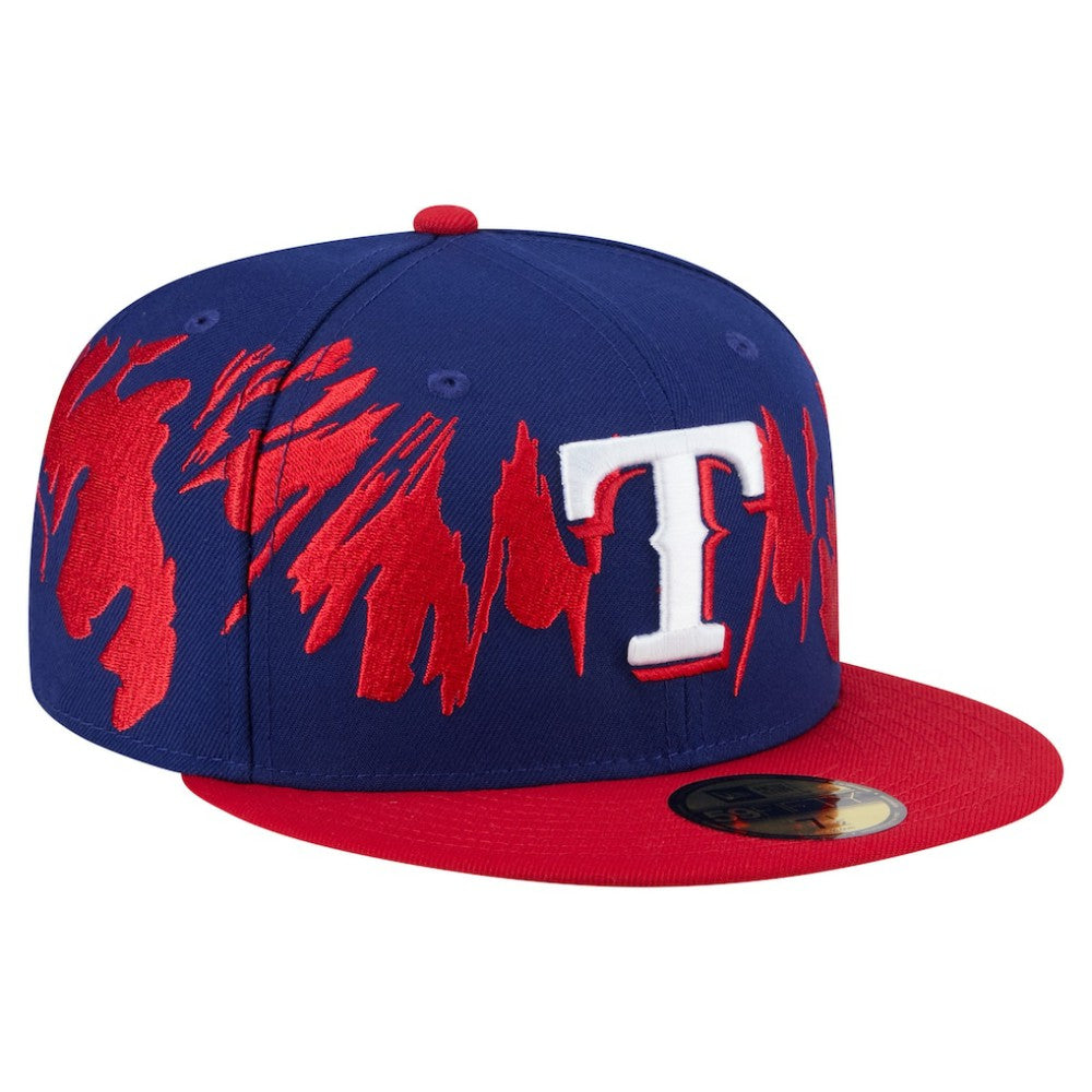 Texas Rangers Retro Pattern 59FIFTY Fitted Hat Royal/Red | New Era