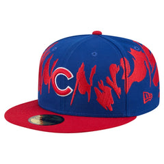Chicago Cubs Retro Pattern 59FIFTY Fitted Hat Royal/Red | New Era