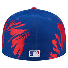 Chicago Cubs Retro Pattern 59FIFTY Fitted Hat Royal/Red | New Era