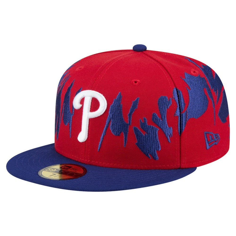 Philadelphia Phillies Retro Pattern 59FIFTY Fitted Hat Red/Royal | New Era