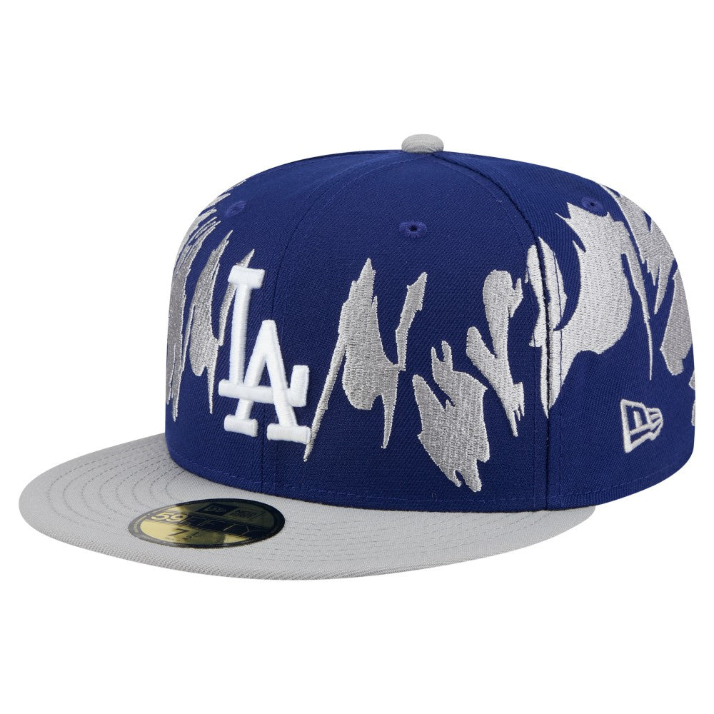 Los Angeles Dodgers Retro Pattern 59FIFTY Fitted Hat Navy/Gray | New Era