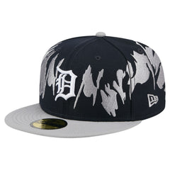 Detroit Tigers Retro Pattern 59FIFTY Fitted Hat Navy/Gray | New Era