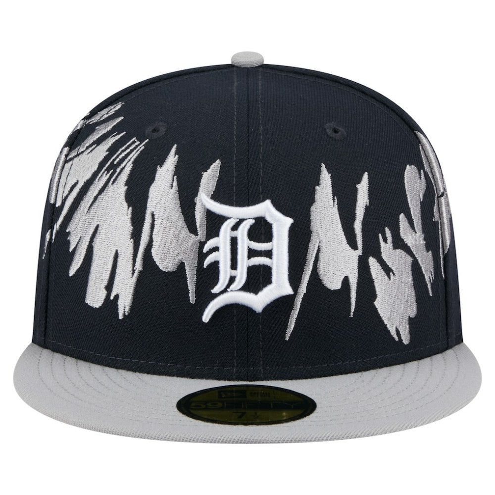 Detroit Tigers Retro Pattern 59FIFTY Fitted Hat Navy/Gray | New Era