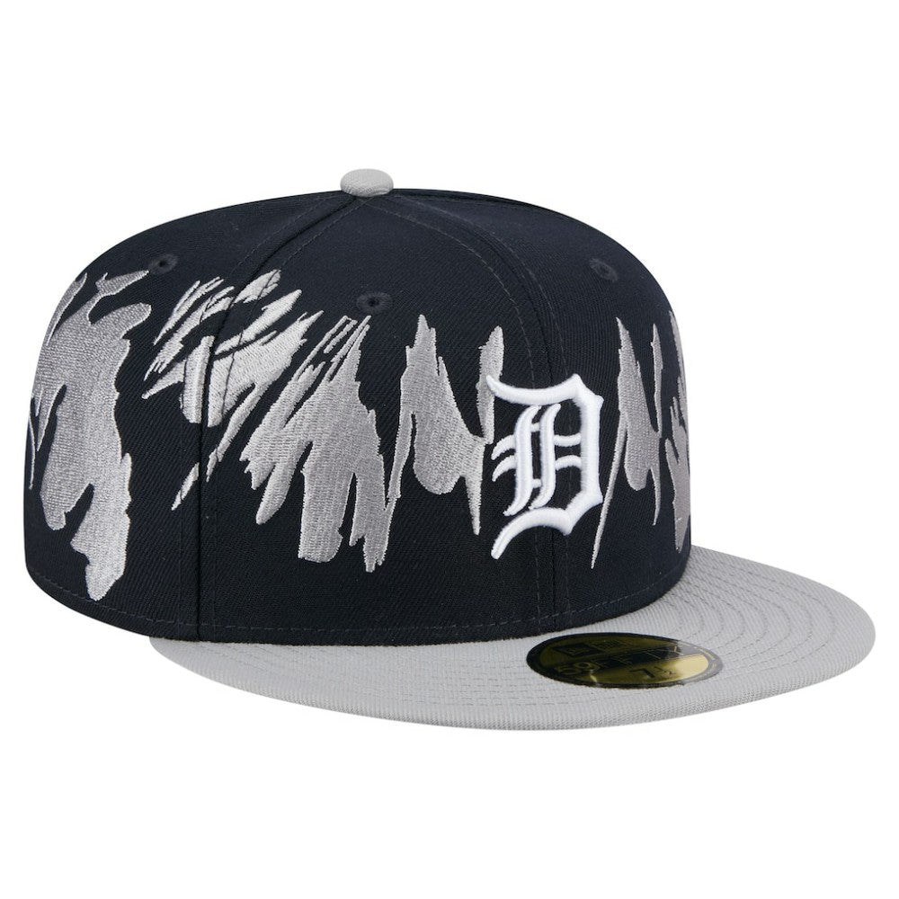 Detroit Tigers Retro Pattern 59FIFTY Fitted Hat Navy/Gray | New Era