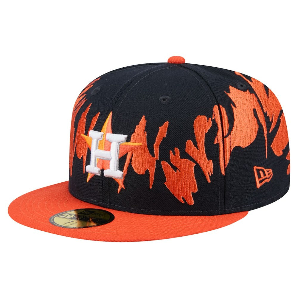 Houston Astros Retro Pattern 59FIFTY Fitted Hat Navy/Orange | New Era