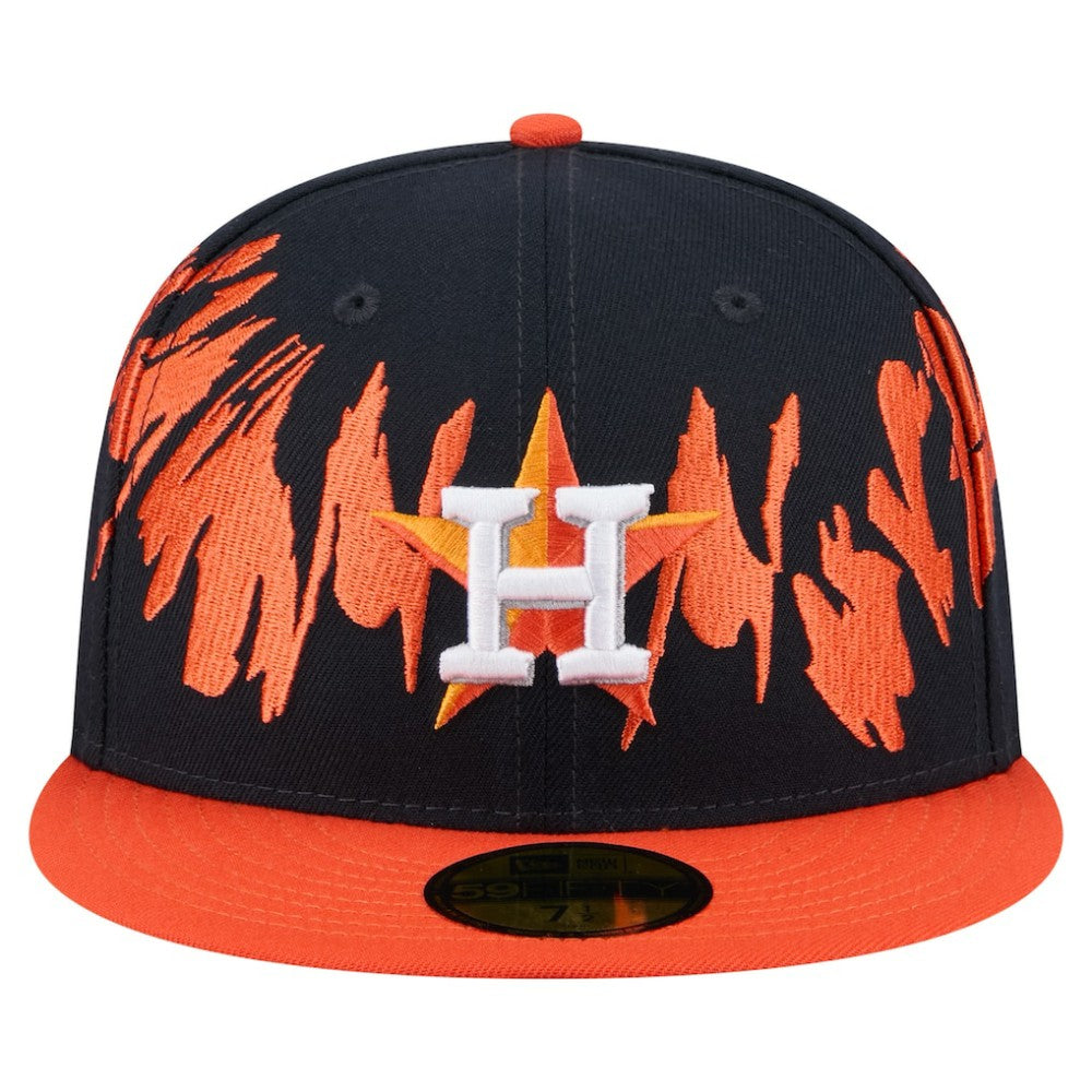 Houston Astros Retro Pattern 59FIFTY Fitted Hat Navy/Orange | New Era