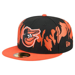 Baltimore Orioles Retro Pattern 59FIFTY Fitted Hat Black/Orange | New Era