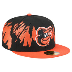 Baltimore Orioles Retro Pattern 59FIFTY Fitted Hat Black/Orange | New Era