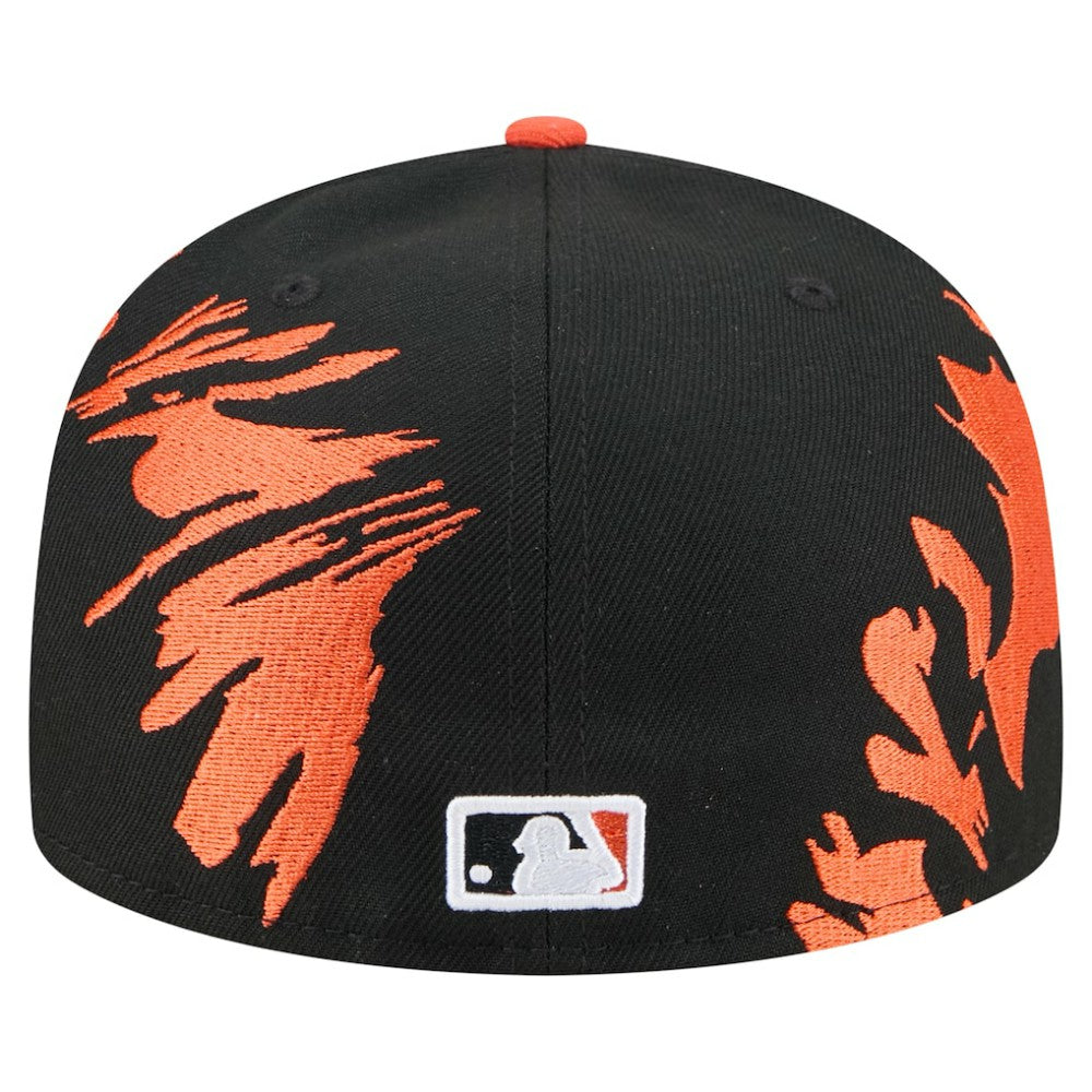 Baltimore Orioles Retro Pattern 59FIFTY Fitted Hat Black/Orange | New Era