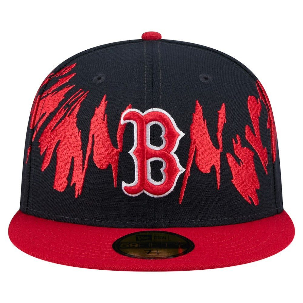 Boston Red Sox Retro Pattern 59FIFTY Fitted Hat Navy/Red | New Era