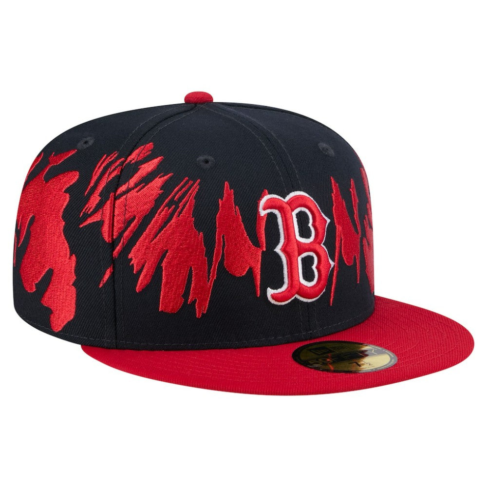 Boston Red Sox Retro Pattern 59FIFTY Fitted Hat Navy/Red | New Era
