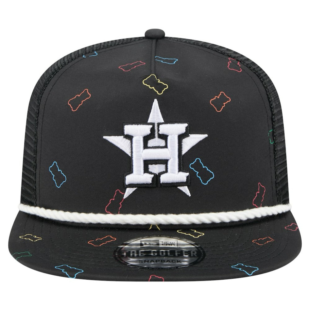 Houston Astros Gummy Golfer Trucker Adjustable Hat Black | New Era