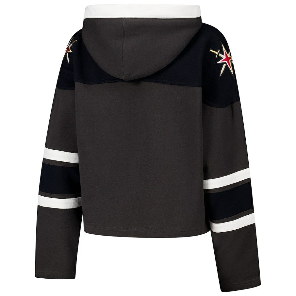 Vegas Golden Knights '47 Women's Cropped Superior Lacer Pullover Hoodie Charcoal