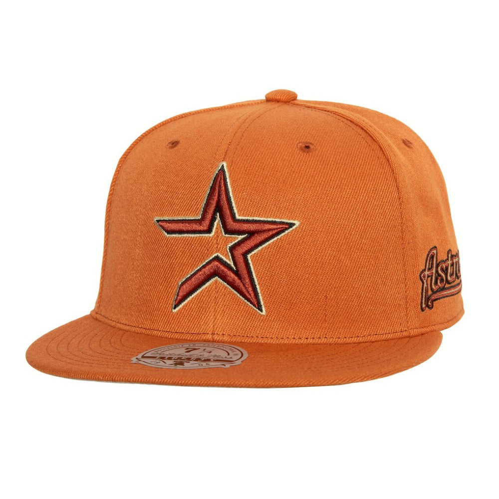 Houston Astros Cooperstown Collection Fitted Hat Orange | Mitchell & Ness