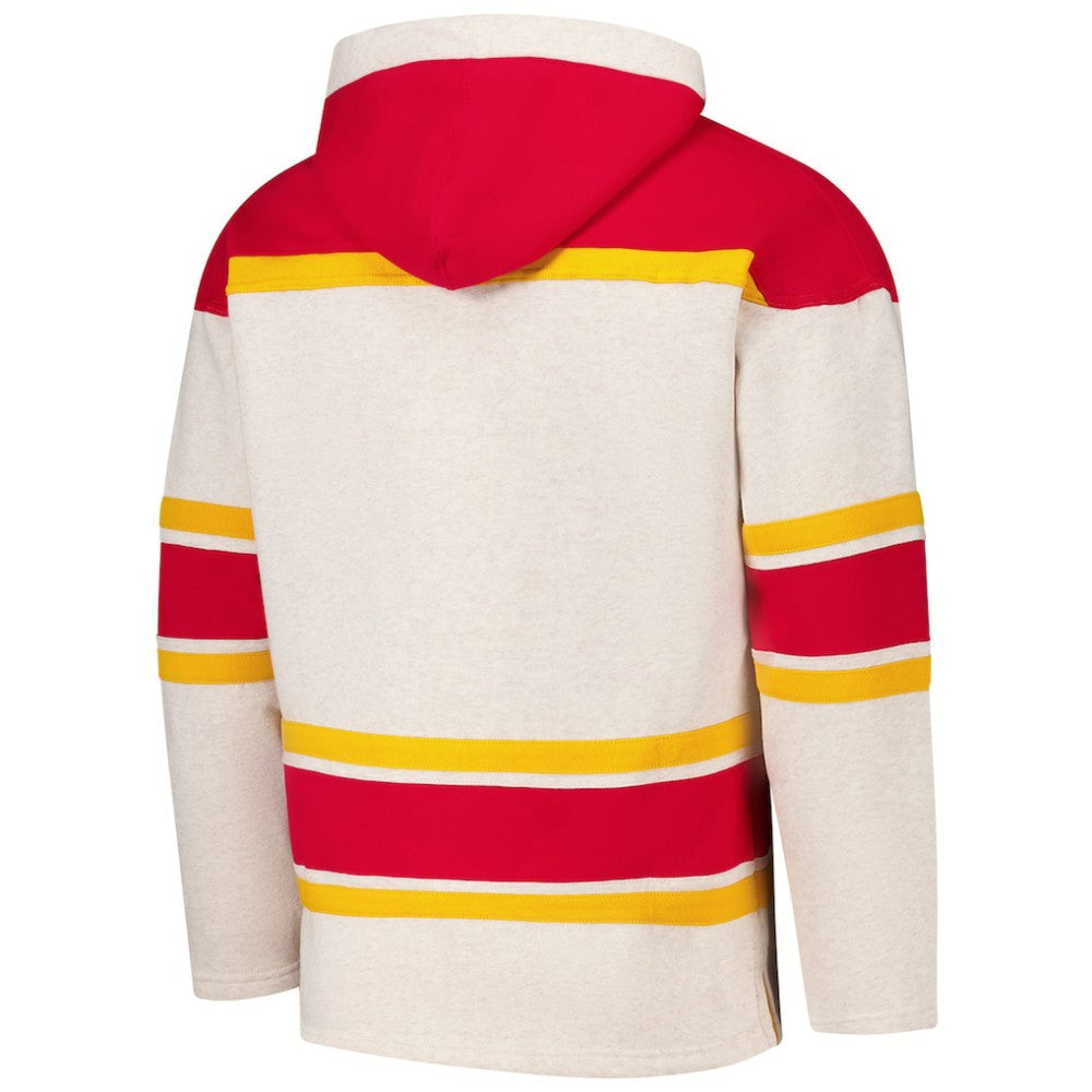 Calgary Flames '47 Rockaway Lacer Pullover Hoodie Oatmeal