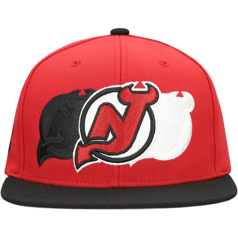 New Jersey Devils Mitchell & Ness Soul Triple Up Snapback Hat Red